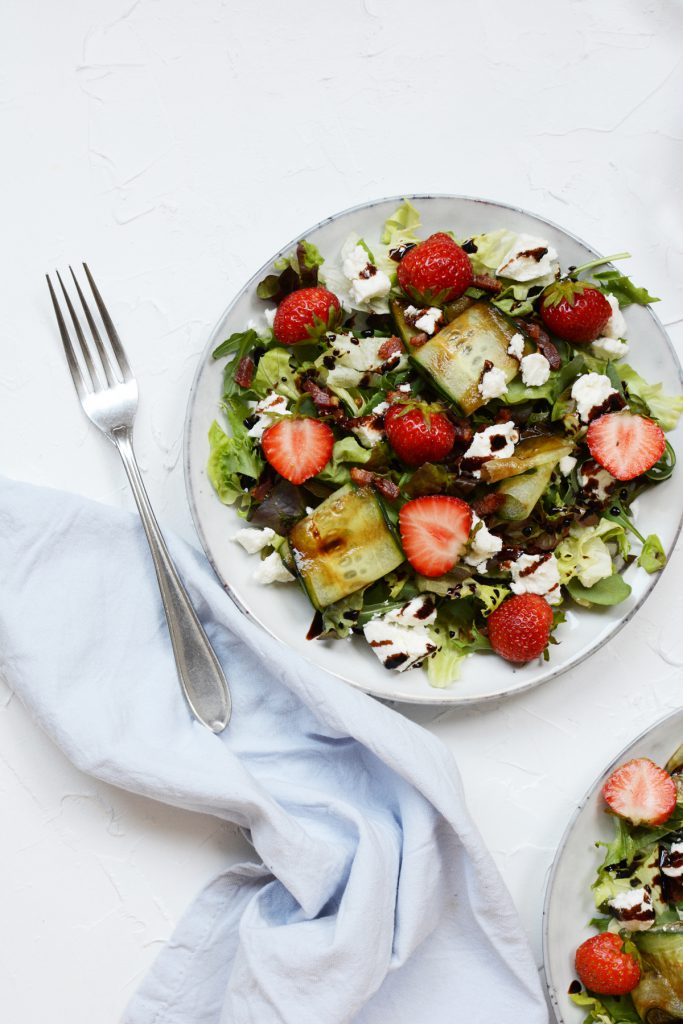 Salade Met Aardbeien Geitenkaas Spekjes En Balsamicosiroop