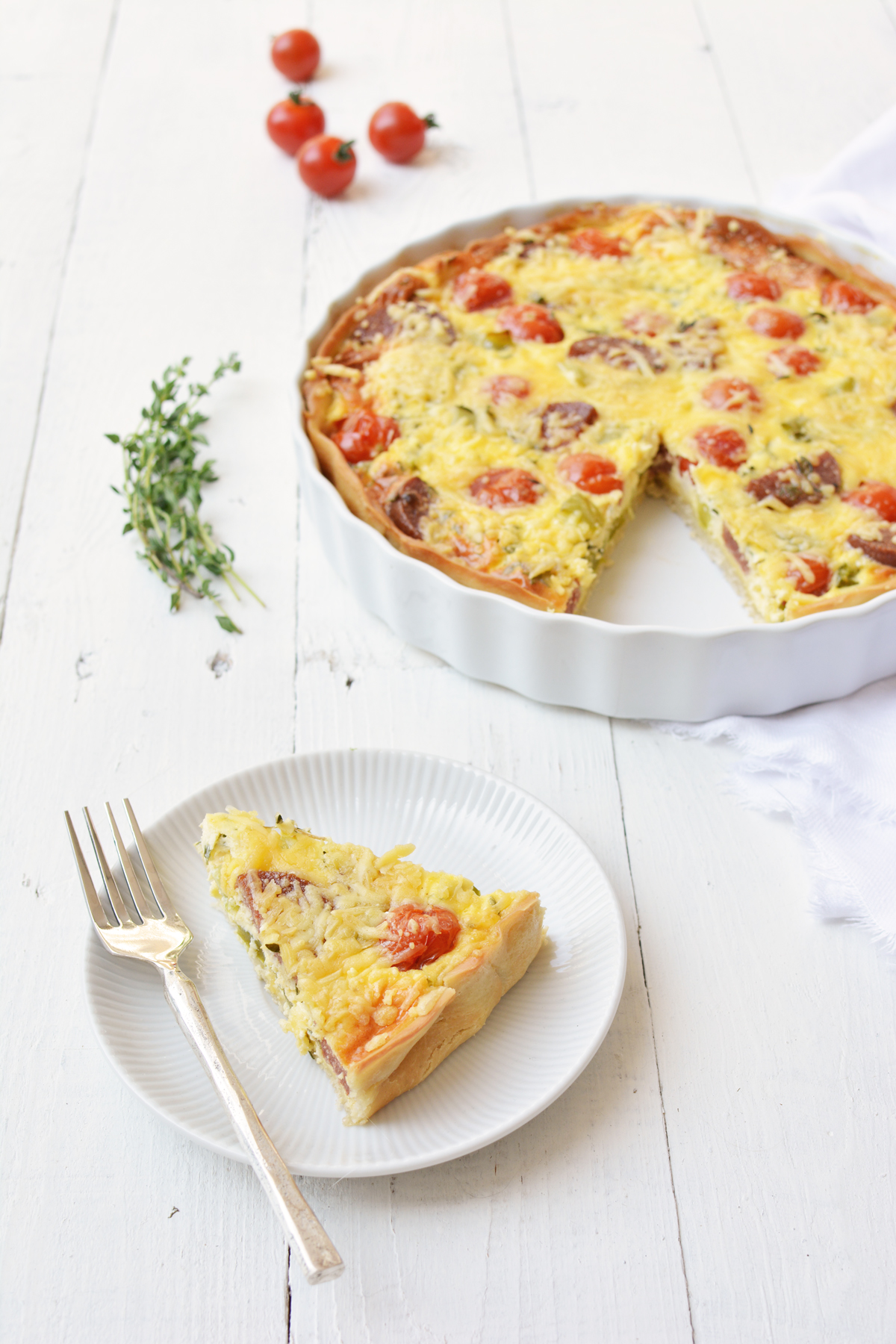 Quiche met tomaatjes en salami 16 De Sandwichformule.nl