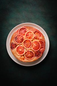 Upside down cake met bloedsinaasappel